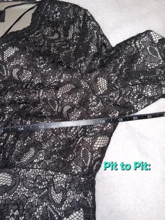 Adrianna Papell Black V Neck Lace Sheath Dress NWT Size 10 Cocktail Party Formal - Picture 11 of 14